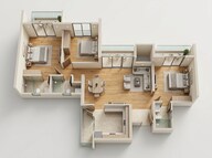 Floor plan of 3 BHK 1115 Sq. Ft. Apartment in VTP Codename Skylights, Pune