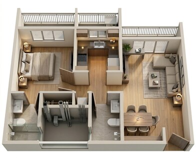 Floor plan of 1 BHK 309 Sq. Ft. Apartment in JP North Aviva, Thane