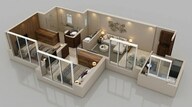 Floor plan of 2 BHK 616 Sq. Ft. Apartment in Purva Clermont, Mumbai