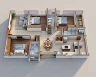 Floor plan of 3 BHK 2010 Sq. Ft. Apartment in Sumadhura Olumpus, Hyderabad