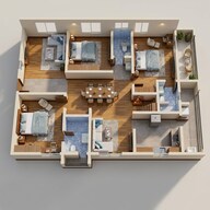 Floor plan of 3 BHK 2270 Sq. Ft. Apartment in Sumadhura Olumpus, Hyderabad