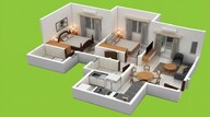 Floor plan of 2 BHK 880 Sq. Ft. Apartment in Provident Central Park, Bangalore