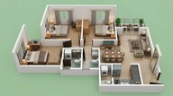 Floor plan of 3 BHK 1106 Sq. Ft. Apartment in Provident Central Park, Bangalore