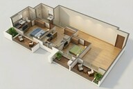 Floor plan of 2 BHK 785 Sq. Ft. Apartment in Adani Codename Greens, Pune