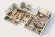 Floor plan of 3 BHK 912 Sq. Ft. Apartment in Adani Codename Greens, Pune