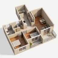 Floor plan of 2 BHK 637 Sq. Ft. Apartment in Kolte Patil Life Republic 16th Avenue Arezo, Pune
