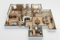 Floor plan of 3 BHK 1884 Sq. Ft. Apartment in Sobha Royal Pavilion, Bangalore