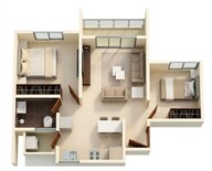 Floor plan of 1 BHK 470 Sq. Ft. Apartment in Rohan Upavan Phase V, Bangalore