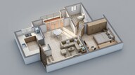 Floor plan of 1 BHK 572 Sq. Ft. Apartment in Prestige Primrose Hills Phase II, Bangalore