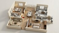 Floor plan of 2 BHK 844 Sq. Ft. Apartment in Aparna Sarovar Zicon, Hyderabad
