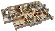 Floor plan of 3 BHK 971 Sq. Ft. Apartment in Aparna Sarovar Zicon, Hyderabad