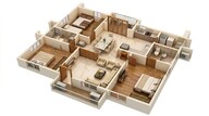 Floor plan of 3 BHK 1016 Sq. Ft. Apartment in Aparna Sarovar Zicon, Hyderabad
