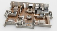 Floor plan of 3 BHK 1275 Sq. Ft. Apartment in Aparna Sarovar Zicon, Hyderabad