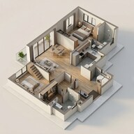 Floor plan of 2 BHK 988 Sq. Ft. Apartment in Godrej Ananda, Bangalore