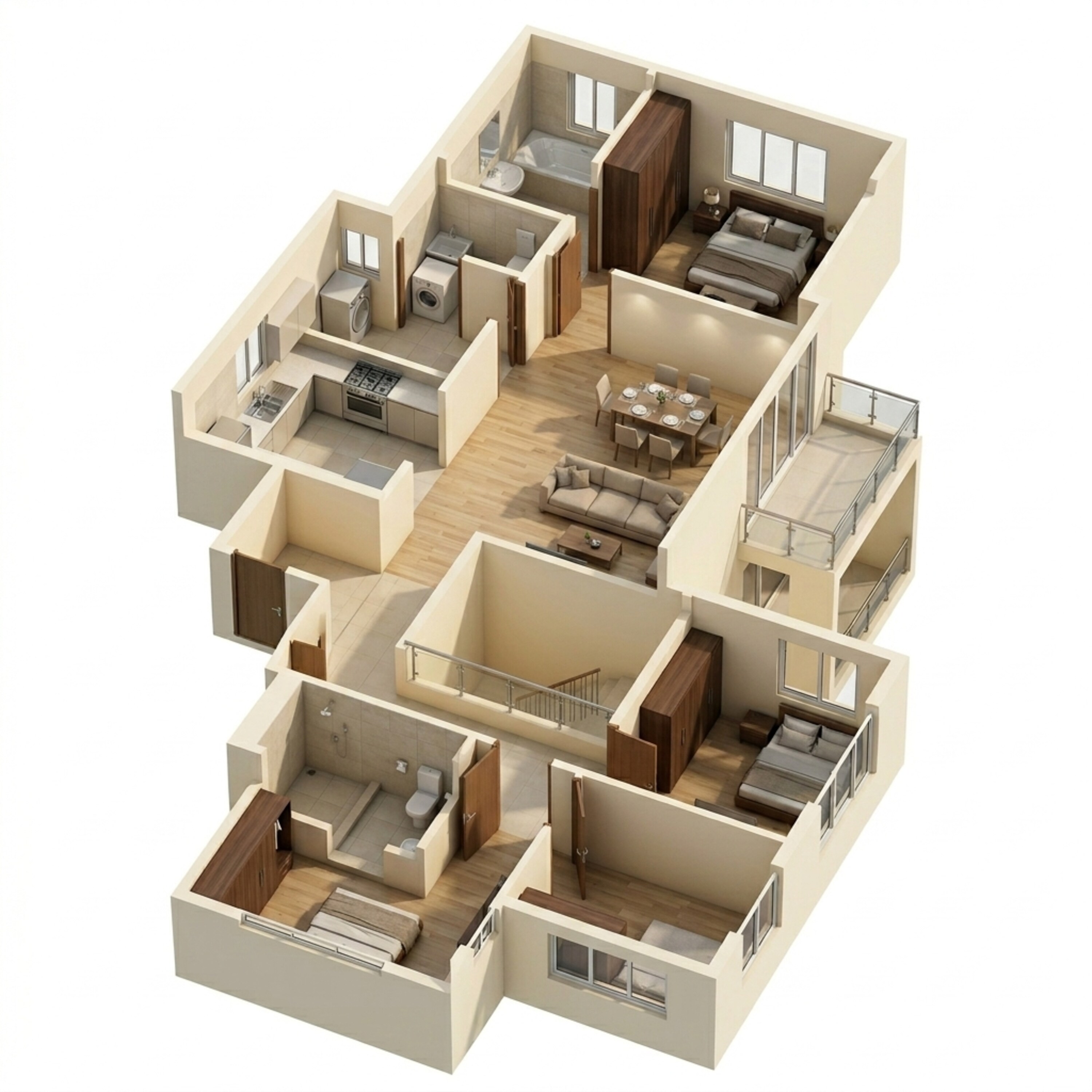 Floor plan of 3 BHK 1588 Sq. Ft. Apartment in Godrej Ananda, Bangalore