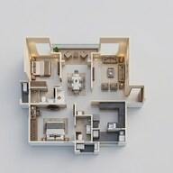 Floor plan of 2 BHK 1335 Sq. Ft. Apartment in Aparna Serenity, Hyderabad