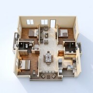 Floor plan of 2 BHK 1525 Sq. Ft. Apartment in Aparna Serenity, Hyderabad