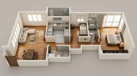 Floor plan of 2 BHK 519 Sq. Ft. Apartment in Rustomjee Bella Phase 1, Mumbai