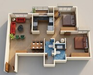 Floor plan of 2 BHK 660 Sq. Ft. Apartment in Arihant Advika, Navi Mumbai