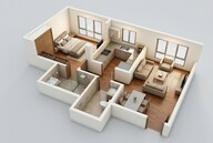 Floor plan of 1 BHK 453 Sq. Ft. Apartment in Mahindra Alcove Wing D And E, Mumbai