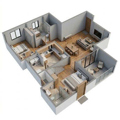 Floor plan of 2 BHK 1302 Sq. Ft. Apartment in Sobha Royal Pavilion Phase 7, Bangalore
