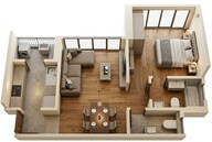 Floor plan of 1 BHK 439 Sq. Ft. Apartment in Piramal Revanta Ravin, Mumbai
