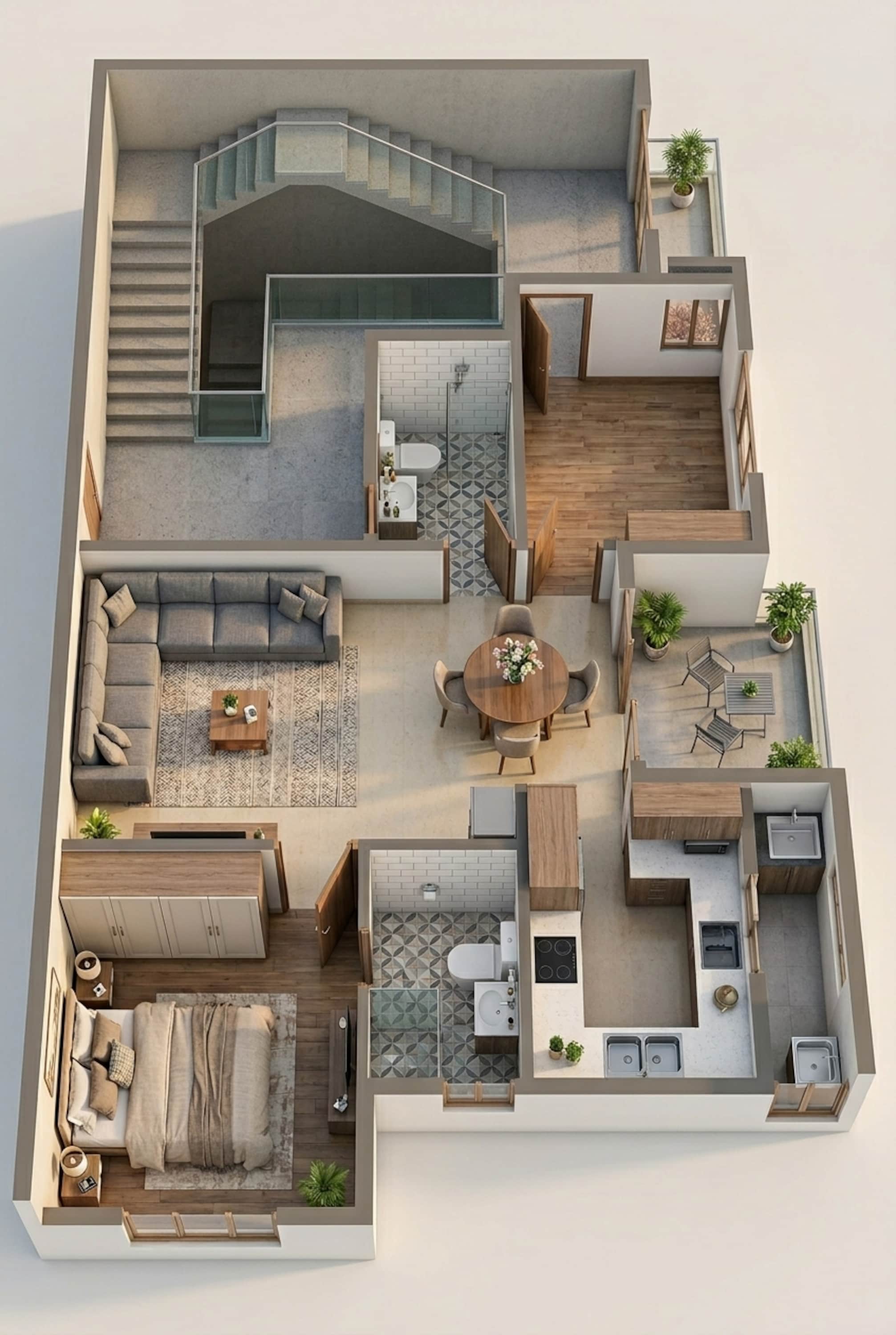 Floor plan of 2 BHK 868 Sq. Ft. Apartment in Shriram Codename Break Free, Bangalore