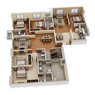 Floor plan of 3 BHK 983 Sq. Ft. Apartment in Shapoorji Pallonji Sarova, Mumbai