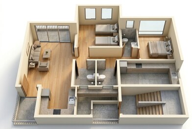 Floor plan of 2 BHK 488 Sq. Ft. Apartment in Godrej Central Park, Pune