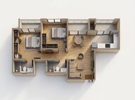Floor plan of 2 BHK 1004 Sq. Ft. Apartment in Sobha Dream Gardens, Bangalore