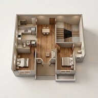 Floor plan of 2 BHK 800 Sq. Ft. Apartment in VTP Blue Waters, Pune