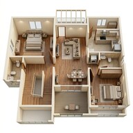 Floor plan of 2 BHK 806 Sq. Ft. Apartment in VTP Blue Waters, Pune
