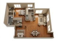 Floor plan of 2 BHK 721 Sq. Ft. Apartment in Shapoorji Pallonji Siennaa, Mumbai