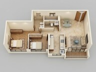 Floor plan of 2 BHK 583 Sq. Ft. Apartment in Runwal Timeless, Mumbai