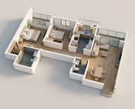 Floor plan of 2 BHK 1056 Sq. Ft. Apartment in Godrej Habitat, Gurgaon