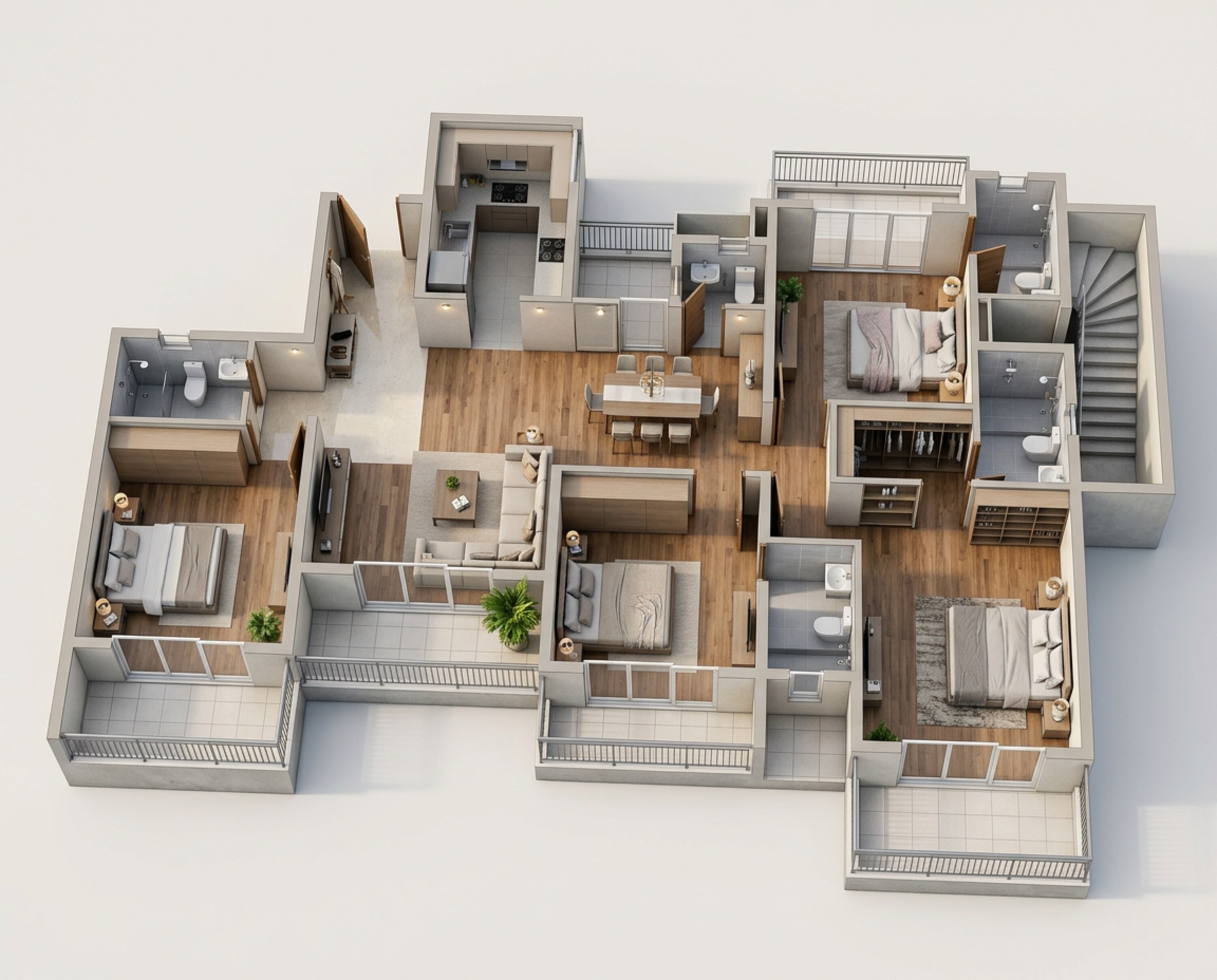 Floor plan of 4 BHK 1917 Sq. Ft. Apartment in Godrej Habitat, Gurgaon