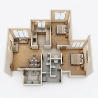 Floor plan of 2 BHK 536 Sq. Ft. Apartment in Arihant Aarohi Phase 2, Thane