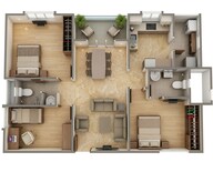 Floor plan of 2 BHK 1135 Sq. Ft. Apartment in Shriram Park 63, Chennai
