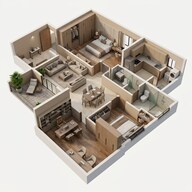 Floor plan of 3 BHK 1535 Sq. Ft. Apartment in Shriram Park 63, Chennai