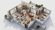 Floor plan of 2 BHK 1260 Sq. Ft. Apartment in Assetz Sun And Sanctum, Bangalore