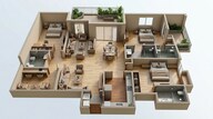 Floor plan of 3 BHK 1630 Sq. Ft. Apartment in Assetz Sun And Sanctum, Bangalore