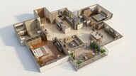 Floor plan of 3 BHK 1427 Sq. Ft. Apartment in Assetz Sun And Sanctum, Bangalore