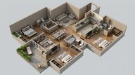 Floor plan of 3 BHK 1680 Sq. Ft. Apartment in Assetz Sun And Sanctum, Bangalore