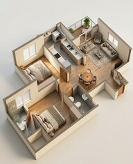 Floor plan of 2 BHK 948 Sq. Ft. Apartment in Shriram Suvilas Palms, Bangalore