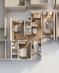 Floor plan of 2 BHK 1034 Sq. Ft. Apartment in Shriram Suvilas Palms, Bangalore