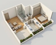 Floor plan of 1 BHK 352 Sq. Ft. Apartment in Arihant Anmol, Thane