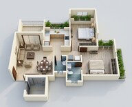 Floor plan of 2 BHK 438 Sq. Ft. Apartment in Arihant Anmol, Thane