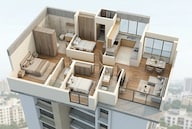Floor plan of 2 BHK 769 Sq. Ft. Apartment in JP Codename Open Streets, Thane
