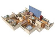 Floor plan of 2 BHK 695 Sq. Ft. Apartment in Godrej Nurture Pune, Pune