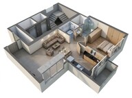 Floor plan of 1 BHK 401 Sq. Ft. Apartment in Runwal Avenue Broadway, Mumbai